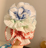 Women Lace Hair Scrunchies Girls Elastic Hair Bands Ponytail Holders Tie Hair Hoop Large Plaid Scrunchy Rubber Bands Headwear