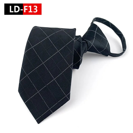 HUISHI Striped Plaid Print Neck Ties For Men Wedding Party Lazy Zipper Tie Fashion Business Necktie Male Suit Accessori Cravats