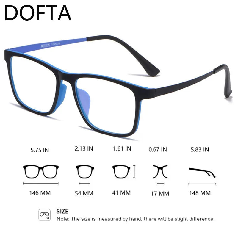 DOFTA Ultralight TR90 Glasses Frame Men Optical Myopia Eyeglasses Male Plastic Titanium Prescription Eye Glasses 5196A