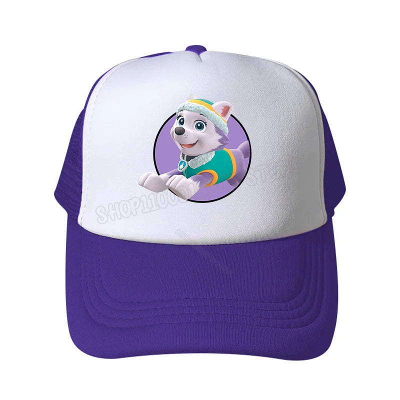 Paw Patrol Skye Kids Baseball Cap Marshall Rubble Girl Peak Cap Cartoon Boy Chase Rocky Mesh Cap Parent-child Summer Sunhat Gift