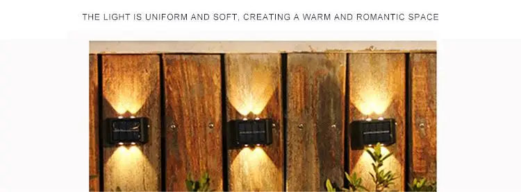 Courtyard Wall Decorative Lights Household Outdoor Lighting Luminaires Solar Convex Mirror Up And Down Light Wall Lamps