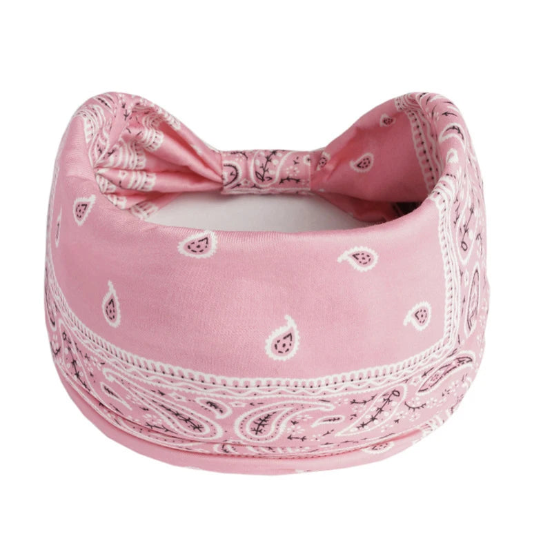 Wide Printed Bandanas Hairbands Boho Knot Turbans Yoga Elastic Head Wrap Women Headband Headwear Fashion Hair Band Accessories