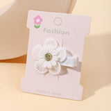 1pcs Ins Daisy Flower Hair Clips Baby Girl Hairpins for Kids Lace White Barette Princess Hooks Infant Accessories Korean