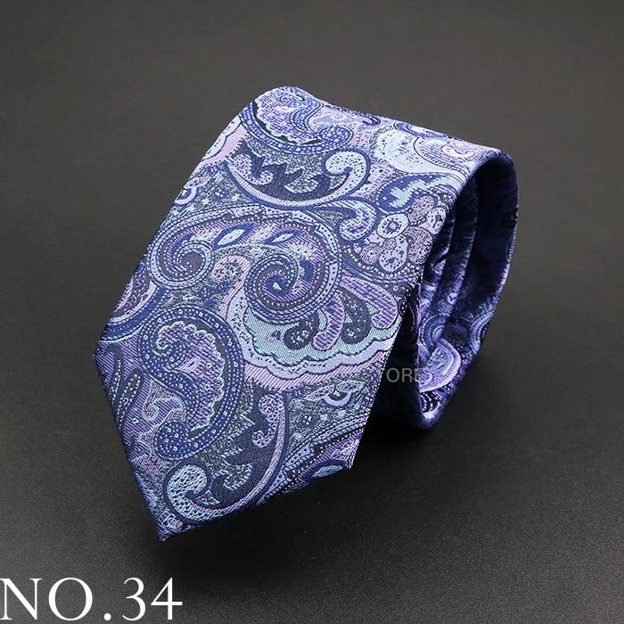 New Design Wedding Men Tie Grey Brown Green Paisley Flower Neckties Men Business Dropshipping Groom Collar Accessories Gift