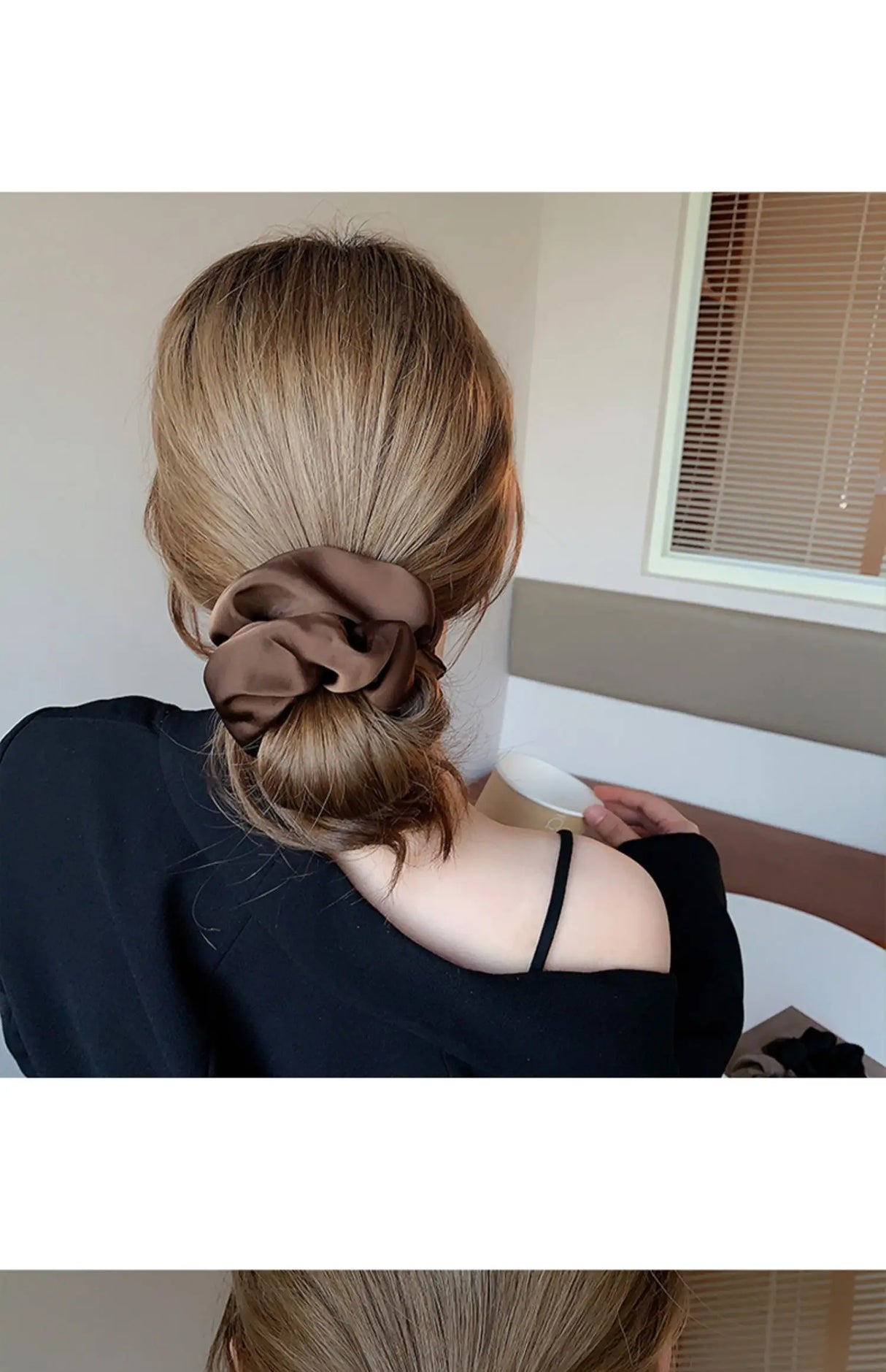 Korean Woman Elegant Satin Elastics Hair Band Solid Color Scrunchies Hair Ties Ladies Ponytail Holder Girls Hair Accessories