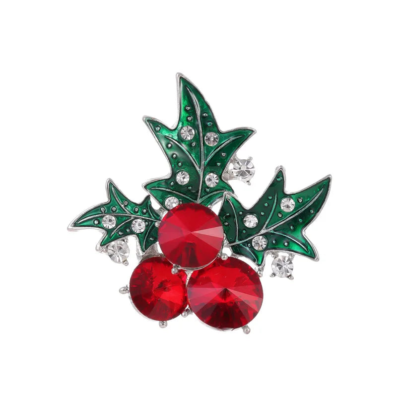 Christmas brooch apple snowflake bow cane candy ice cream gift pine cone pin men and women accessories
