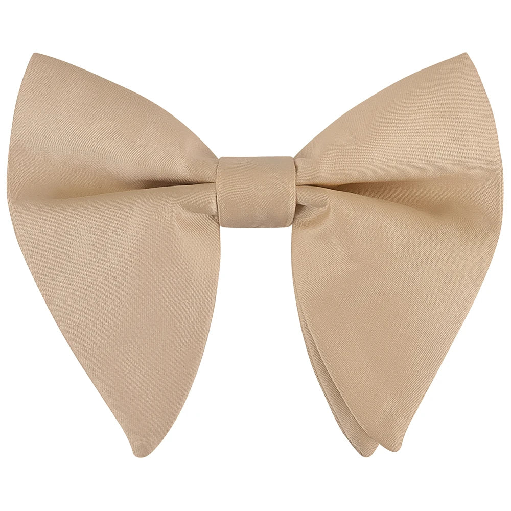 GUSLESON Fashion Pink Champagne Blue Solid Bow Tie For Men Classic Big Bowtie For Party Wedding Bowknot Adult Mens Tie