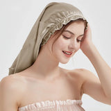 Natural Silk Long Turban Thick Hair Bonnet Night Cap Turban For Sleeping Curly Hair Silk Bonnet For Sleep Elastic Silk Hair Wrap