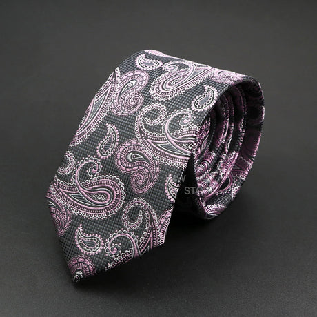 New Design Wedding Men Tie Grey Brown Green Paisley Flower Neckties Men Business Dropshipping Groom Collar Accessories Gift