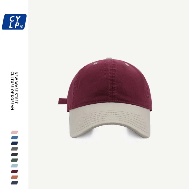 Fashion Contrasting Color Soft Top Baseball Caps for Men and Women Spring and Summer Versatile Sunscreen Hip Hop Hat Custom Logo