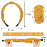 3Pcs Knotted Headbands for Women Girls Solid Color Hair Band Simple Cross Knot Hairbands Headwear Hair Accessories for Women