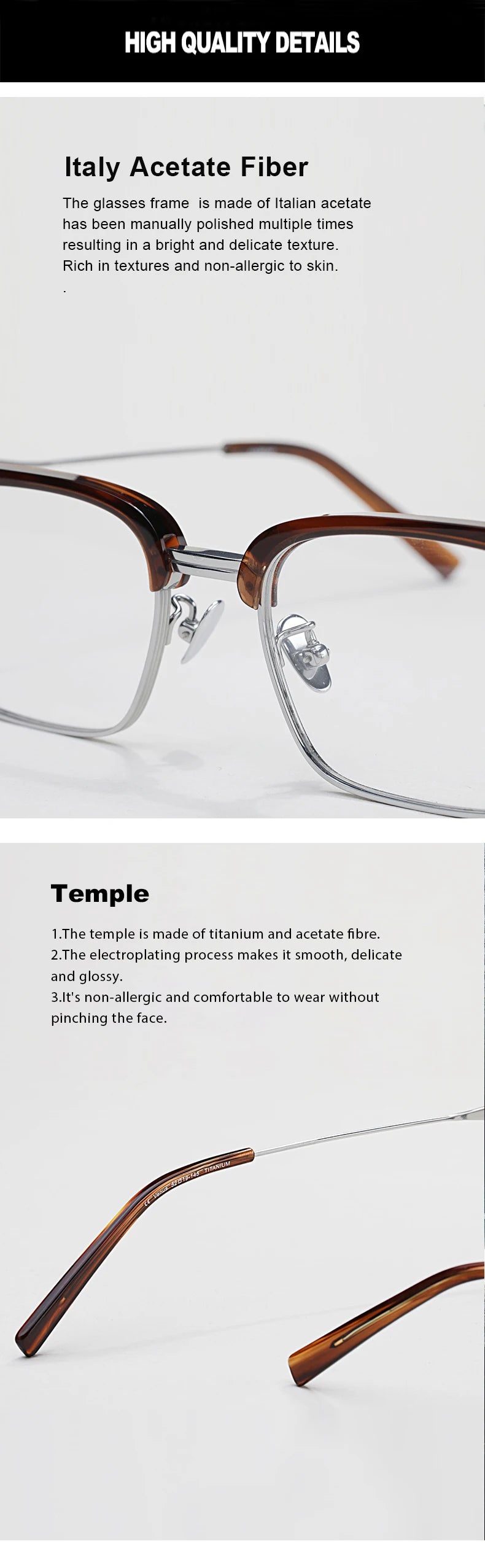 2024 new Italian imported titanium eyeglasses frame star the same fashion VENUS men reading myopia presbyopia optical glasses