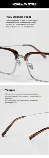 2024 new Italian imported titanium eyeglasses frame star the same fashion VENUS men reading myopia presbyopia optical glasses