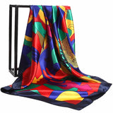 Print Shawls Popular Square Colour Headcloth Fashion 90X90CM Silk Scarves Luxury Sunscreen Kerchief Four Seasons Bandannas