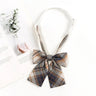 Brown Retro Plaid Striped Lazy-Free Japanese Style Brown Tie Women's Junior Wear Bow Tie College Style Men's Fashionmariage bleu