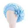 Solid Satin Silk Bonnet with Band Tie Baby Sleep Cap Bowknot Kids Baby Night Sleep Cap Beanies Girl Makeup Cap Children Nightcap