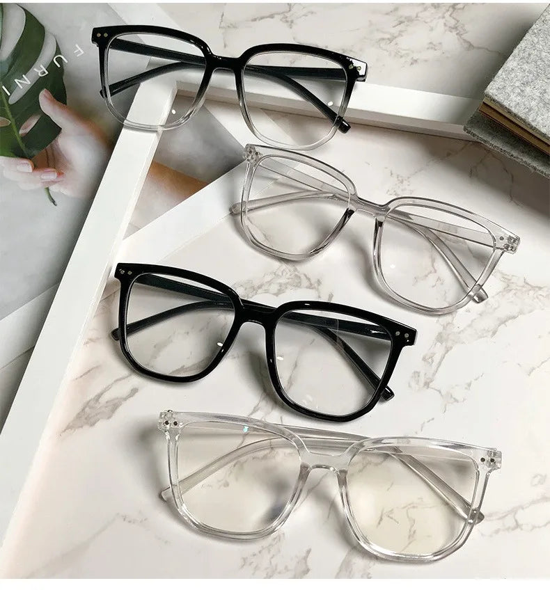 3 pieces of blue light blocking glasses - fashionable square fake glasses, anti radiation computer gaming glasses, sunglasses
