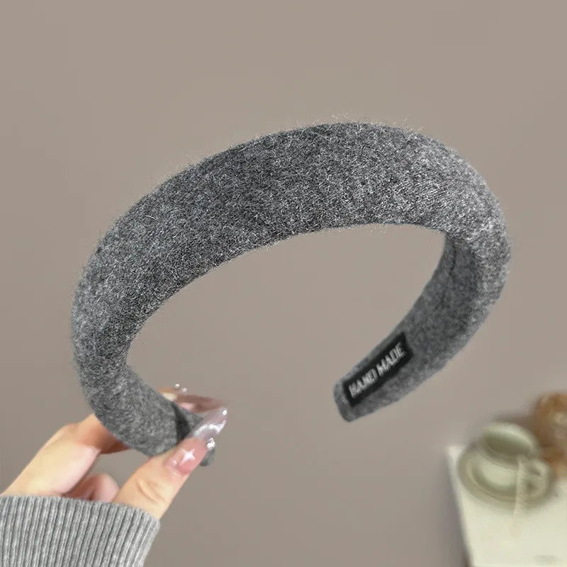 Wool Knitting Headband Hairbands Women Girls Sponge Padded Simple Hair Hoop Band Bezel Hair Accessories Autumn Winter Fashion