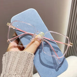 Anti Blue Light Blocking Glasses Oversized Square Reading Glasses for Women Men TR Frame High-definition Presbyopia Eyewear