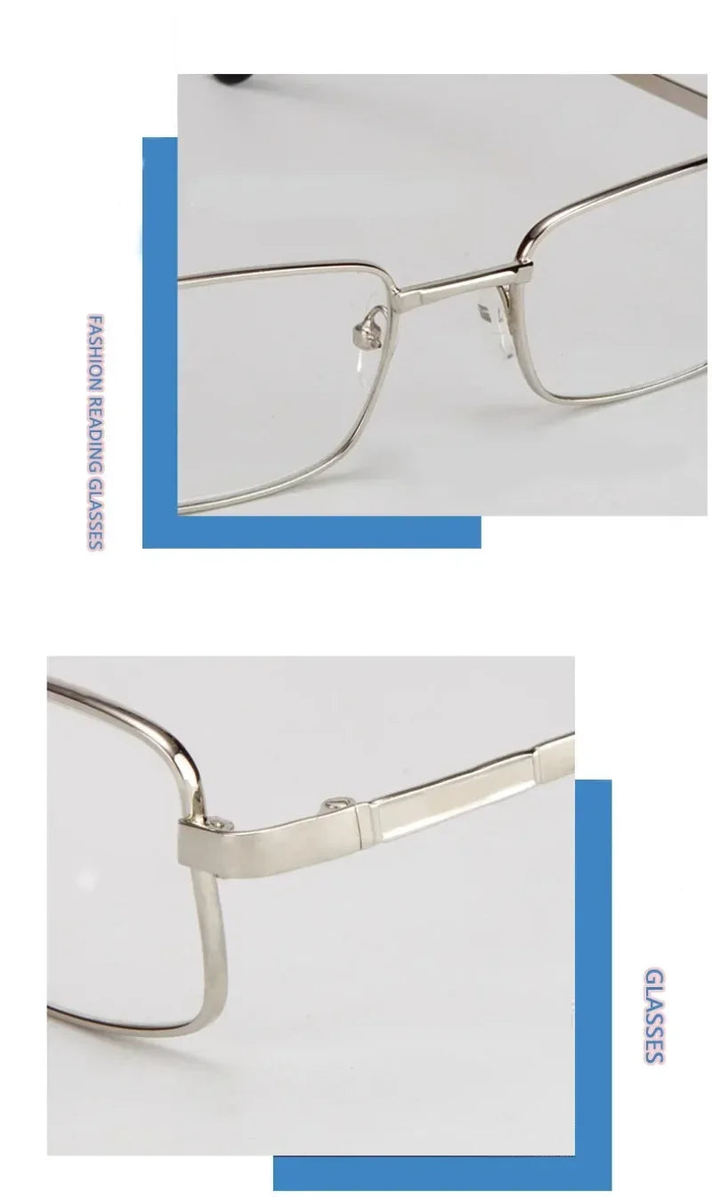 Real Glass Lens Reading Glasses Men Women Square Full Frame Presbyopic Glasses Anti-Scratch Diopter Eyewear +1.0 1.5 2.0 To+4.0