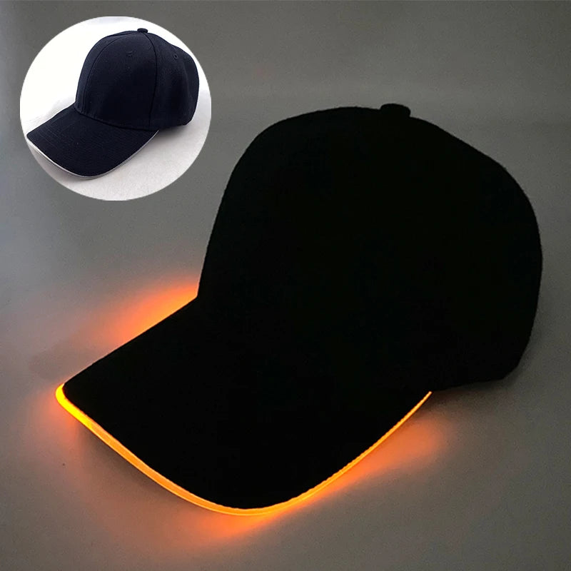 Adult Hat Led Optical Fibre Cap Hip Hot Hat NightClub Concert Masquerade Outdoor Fun Event Supplies Rap Summer Hat