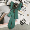 Rhinestone Bow Tie Women's Graduation Photo Student School Uniform Tie Ribbon Sweet Literary and Art Plaid Bowtie Collar Flower