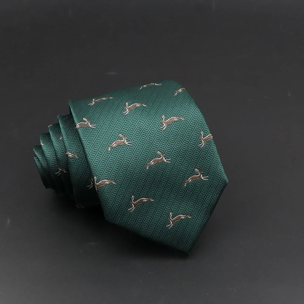 Cute Cartoon Pattern Animal Floral Printed Tie For Men Narrow Slim NeckTie Wedding Red Navy Party Ties Cravat Accessories Gifts