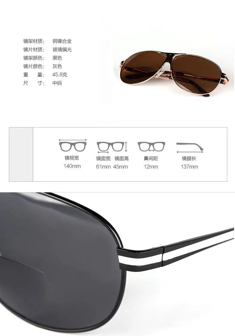 Double Lens Sunglasses and Reading Glasses Dual Function Glasses Metal Eyeglass Frame Sunglasses