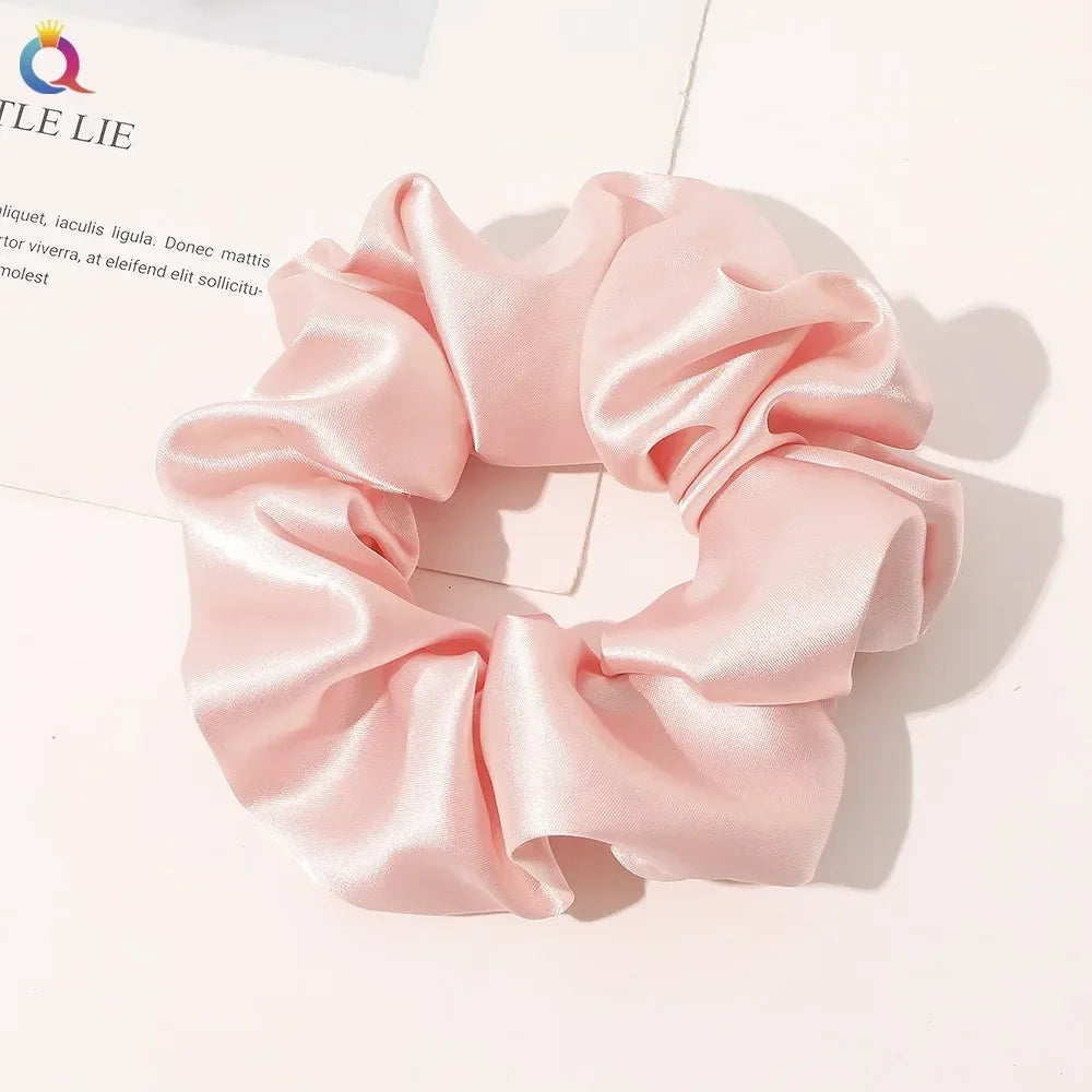 Silk Hair Scrunchies Elastic Hair Bands Not Hurt Hair Women Elegant Headwear Hair Ties Ponytail Holder Hair Rope Rubber Bands