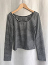 KUSAHIKI Sexy Retro Stripes Korean Versatile Slim Fit Long Sleeved Round Neck Base Shirt Short Spicy Girl Y2k Top 2024 New