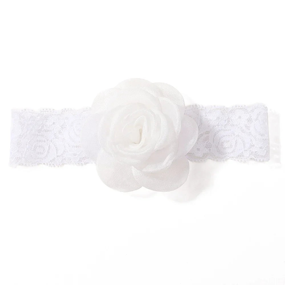 1Pc Baby Nylon Headscarf Astique Suitable Newborn Girl Flower Handmade Headband Elastic Hairband Turban Toddler Hair Accessories