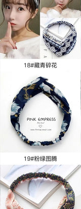 Cross elastic headband chiffon silk headband ladies headband hair accessory sports face wash