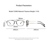 Light Pure Titanium Frames Retro Polygon Spectacle Pilot Ultra Double Bridge Customized Optical Prescription Eyeglasses Man