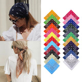 Fashion Scarf Bandana Headwraps For Women Girls Kids Vintage Four Seasons Square Hair Scarve Sports Hairscarf Bohemian Headbands