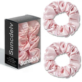 2PCS 3.5CM Mulberry Silk Scrunchies Women Grils Hair Ties for Hair Sleep No Damage Hairband Curly Hair Elastics Ponytail Holder