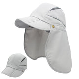 Connectyle Boys Girls Kids Summer UPF 50+ Sun Protection Cap Adjustable Quick Dry  Detachable Fishing Hat with Neck Flap