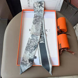Women's Daily Wear Headbands Bags Handles Silk Scarves Simulated Silk Streamers French Versatile Headbands Scarves Gifts