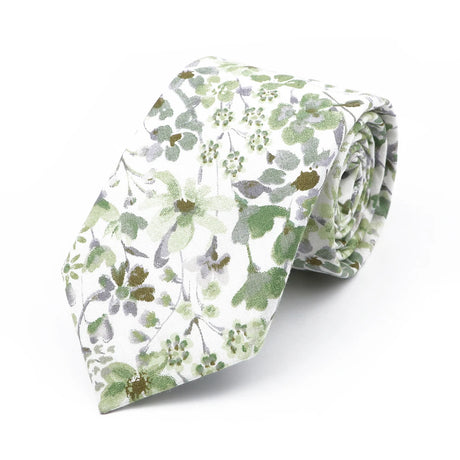 New Chic Floral Tie For Men Women 100% Cotton Beautiful Elegant Flower Necktie White Blue Narrow Skinny Wedding Casual Cravat