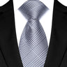 Luxury 8CM Mens Necktie Gray Sliver Color Dot Stripes Solid Tie For Man Groom Jacquard Woven Neck Tie For Business Wedding Party