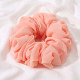 Elastics Chiffon Hair Band Solid Color Big Circle Scrunchies for Women Girl Ponytail Holder Hair Rope Hairband Hair Accessoires