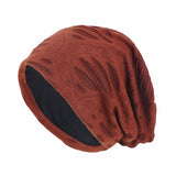 Unisex Men Women Beanie Cotton Night Sleep Cap Bonnet Chemo Hat Headwear Turban Baggy Hair Care Nightcap Pullover Hat Solid Colo