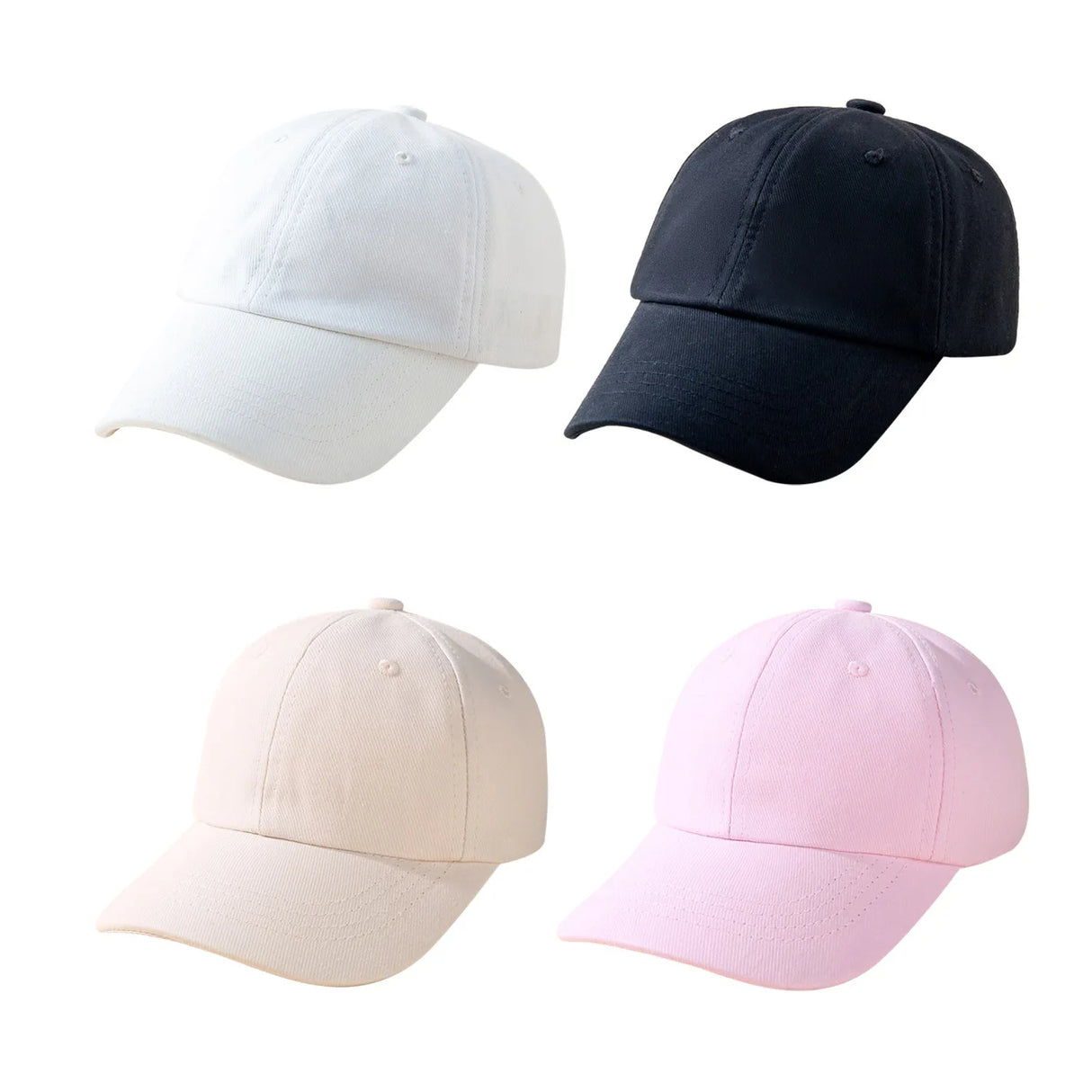 Kids Snap Back Baseball Cap Solid Color Spring Summer Hip Hop Boy Hats Sun Caps Adjustable Breathable Outdoor Travel Kids Hats