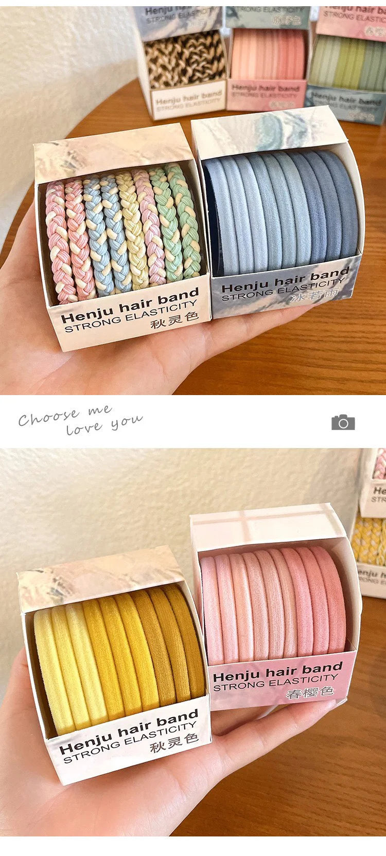 Nylon Rubber High Elastic Hair Bands Hair Ties Women Girls Candy Basic Ponytail Holder Scrunchies Gum Ropes Hair Accessories Set