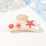 YHJ Starfish Hair Claw for Women Rhinestone Acetate Claw Clip Vacation Jewelry Hair Clip Trendy Claw Clips Hair Accessories