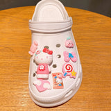 New Sanrio Kuromi LED Shoes Accessories Cartoon Peripheral Cinnamoroll Melody Pompompurin Charm Buckle Charms Kids Gift
