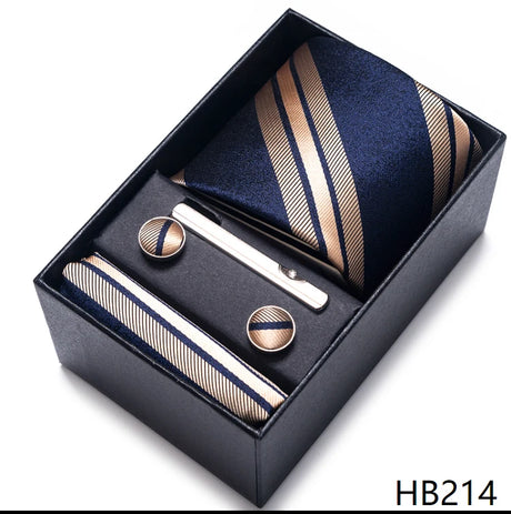 Tie For Men Brand New Style Wedding Gift Tie Pocket Squares Set Necktie Box Men Black Suit Accessories