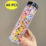 40PCS/10PCS Hair Accessories For Girl Elastic Hair Bands Cute Flowers Style Hair Ring Children Birthday Party Headdress Headwear