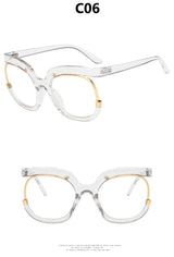 Clear Blue Ray Blocking Eyeglasses Large Glasses Frame Spectacle Frame for Women 2022 Anti-Blue Light Trend Round Eyeglasses