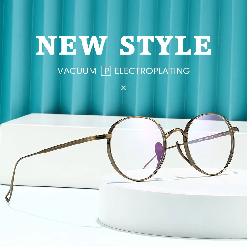2015 Round Eyeglass Titanium Retro Square Glasses Frames Men Women Eyeglasses Frames Eyewear Business Korean Spectacles Frame