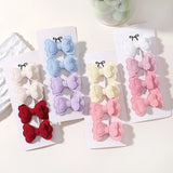 4Pcs/set Butterfly Hair Clip Set for Girls Double Layered Bow Cute Bangs Hair Pin Cotton Safe Kids Baby Hair Accessories Set